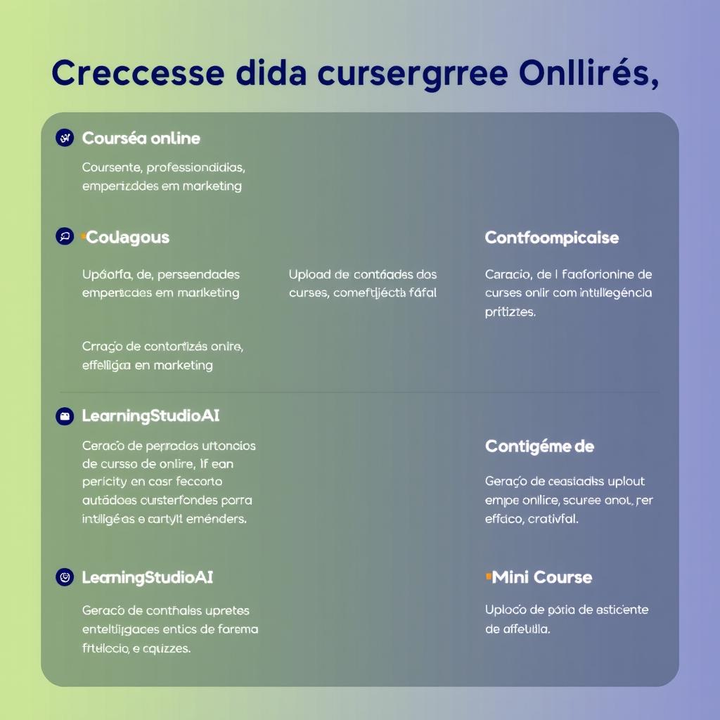 Plataformas de criação de cursos online com inteligência artificial e recursos interativos.