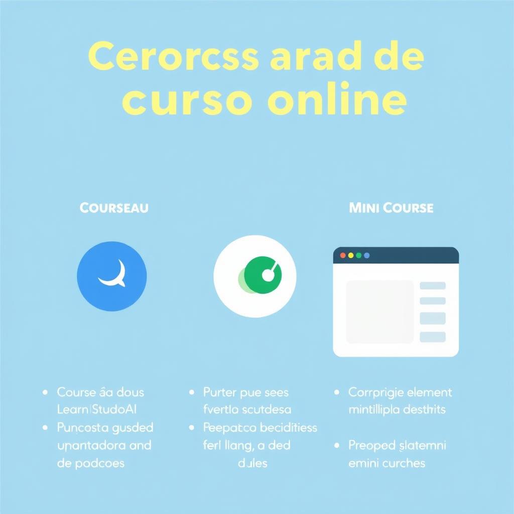 Plataformas de criação de cursos online como Courseau, LearningStudioAI e Mini Course.