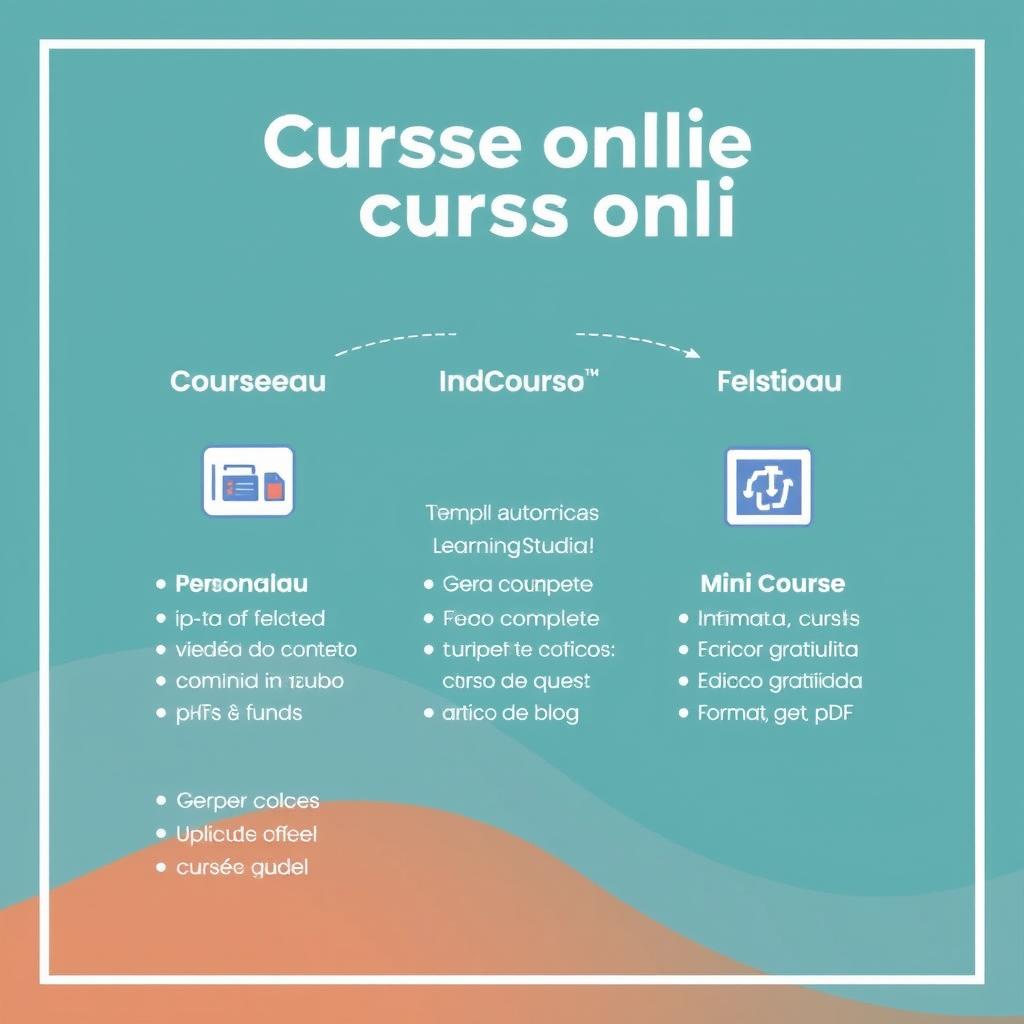 Plataformas de criação de cursos online como Courseau, LearningStudioAI e Mini Course.