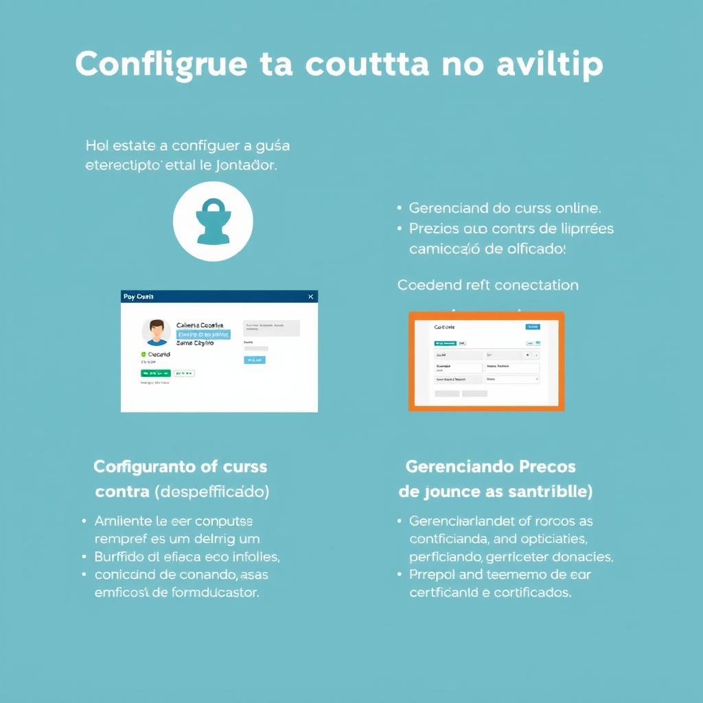 Interface do Payhip mostrando a criação de um curso online com lições e gerenciamento de membros.