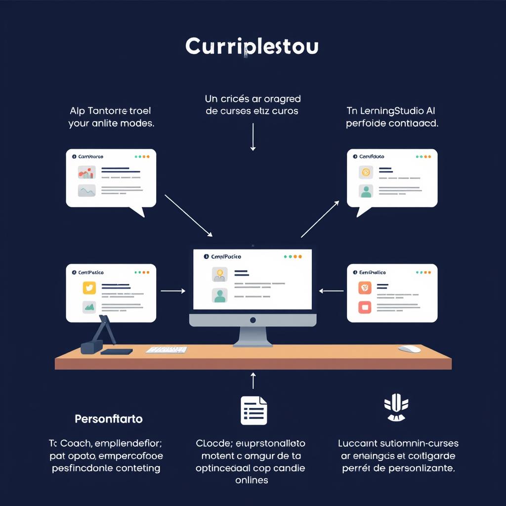 Plataformas de criação de cursos online como Courseau, LearningStudioAI e Mini Course.