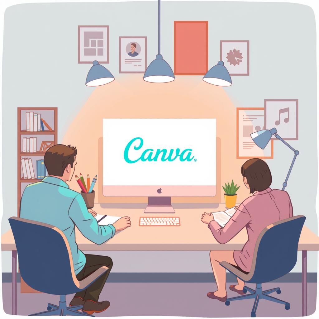 Exemplo de produtos digitais criados no Canva, incluindo eBooks e templates para redes sociais.