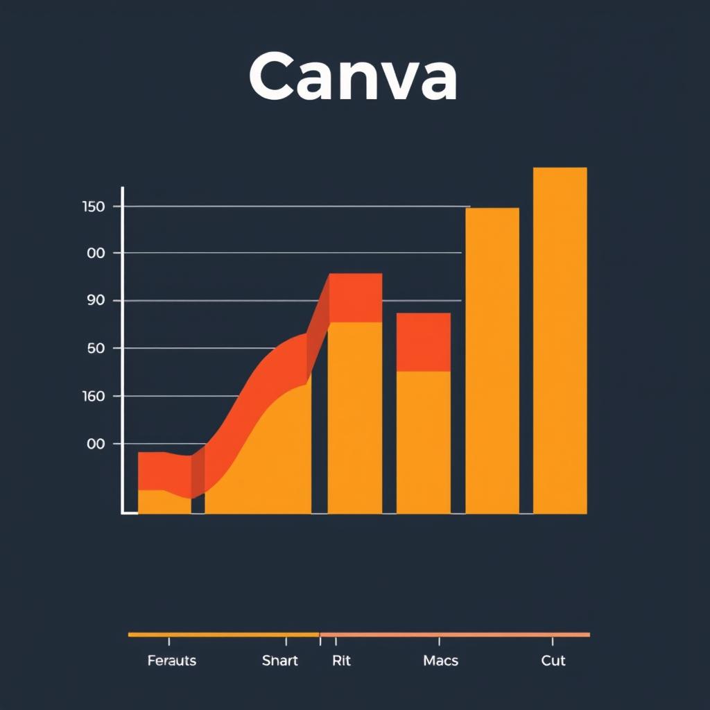 Gráfico de barras colorido criado no Canva, mostrando dados de redes sociais.