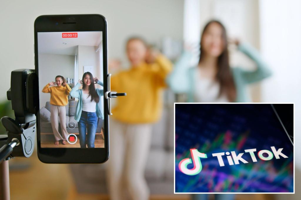 Imagem de crianças usando TikTok, refletindo sobre os impactos da rede social na saúde mental.